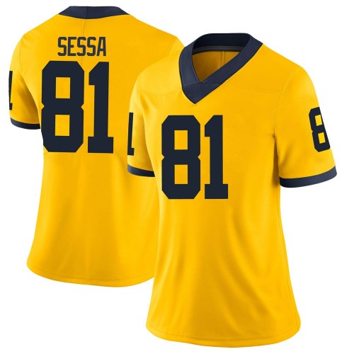 Will Sessa Michigan Wolverines Women's NCAA #81 Maize Limited Brand Jordan College Stitched Football Jersey CVY7654HX